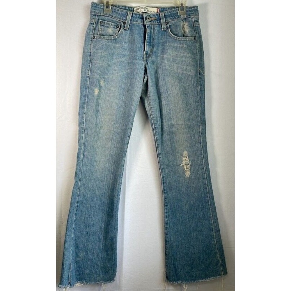 Levis 518  Women‎  Jeans 7M Super Low Boot Cut Wash Frayed Casual